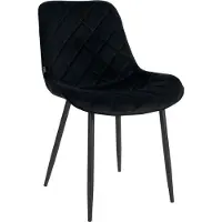 CLP fauteuil, bekleed met fluweel, met metalen frame en hoogwaardige bekleding, zwart