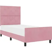 vidaXL Boxspring bed met hoofdeinde Roze 90 x 200 cm Fluweel