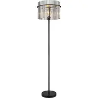 Globo Zwarte Vloerlamp Gorley Met Smoke Glas Ø 38cm