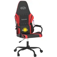 vidaXL Massage gamestoel kunstleer zwart en rood
