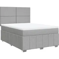 vidaXL Boxspring met matras stof lichtgrijs 140x200 cm