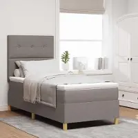 Prolenta Maison Exclusive - LED boxspringbed met hoofdeinde, taupe kleur, 80 x 200 cm, gestoffeerd
