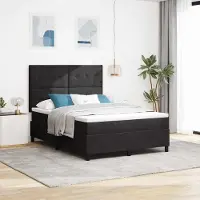 Prolenta Maison Exclusive - LED boxspringbed met hoofdeinde, zwart, 140 x 200 cm, fluweel
