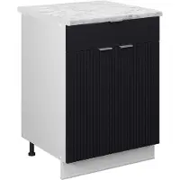 Vicco Fame-Line Keukenonderkast – 60 cm met lade, WB Marmer Zwart gestreept