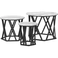 vidaXL Nestende Side Table 3 st Grijs Sonoma 53 x 53 x 40 cm