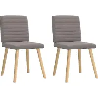 Syfax Eetkamerstoelen draaibaar 2 st stof taupe