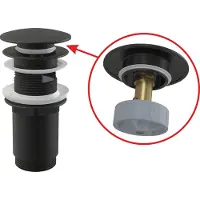 Alcadrain - Click-Clack wastafelwaste, mat zwart A392BLACK