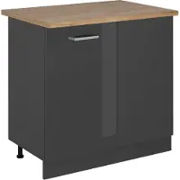 Vicco R-Line Hoekkast – 86 cm, WB Eik Antraciet Hoogglans