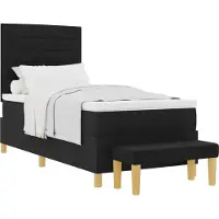 vidaXL Boxspring bed met hoofdeinde Zwart 200 x 90 cm Stof