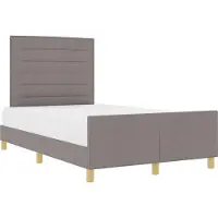 vidaXL Bedframe met hoofdeinde Taupe 140 x 190 cm Stof