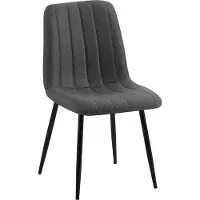 CLP Essstoel, bekleed met fluweel, model Dijon, met sierstiksels en vloerbeschermers, donkergrijs. Materiaal: fluweel