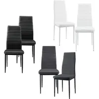 En.casa Eetkamerstoel Graz 96x43x52 cm set van 6 kunstleer zwart