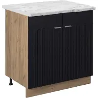 Vicco Fame-Line Keukenonderkast – 80 cm, WB Marmer Zwart gestreept
