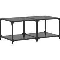 vidaXL Salontafels 2 st met zwart glazen blad 50x50x40 cm staal