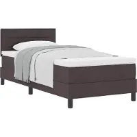 vidaXL Boxspring bed met hoofdeinde Donkerbruin 90 x 190 cm Stof