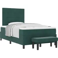 vidaXL Boxspring bed met kussen Donkergroen 190 x 120 cm Fluweel