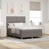Prolenta Maison Exclusive - LED boxspringbed met hoofdeinde, taupe kleur, 140 x 200 cm, gestoffeerd
