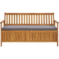vidaXL Tuinopbergbank met kussen 148 cm massief acaciahout