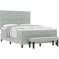 vidaXL Boxspring bed met hoofdeinde Lichtgrijs 200 x 160 cm Fluweel
