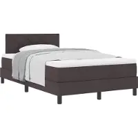 vidaXL Boxspring bed met hoofdeinde Donkerbruin 120 x 190 cm Stof