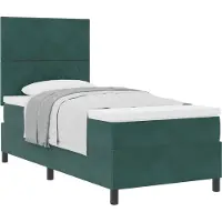 Syfax Boxspringbed met hoofdeinde Donkergroen 100 x 200 cm Fluweel