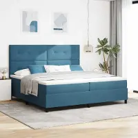 Prolenta Maison Exclusive - LED boxspringbed met hoofdeinde, donkerblauw, 200 x 200 cm, fluweel