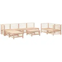 vidaXL 9-delige Loungeset massief grenenhout