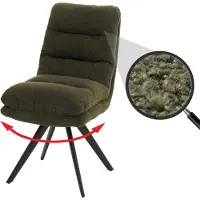 MCW Eetkamerstoel -G66, keukenstoel, draaibare autostand stof/textiel bouclé MVG ~ groen