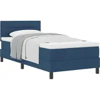 vidaXL Boxspring bed met kussen met hoofdeinde Blauw 90 x 190 cm Stof