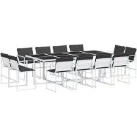 vidaXL 13-delige Tuinset met kussens textileen wit