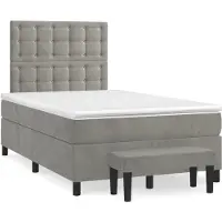 Syfax Boxspring met matras fluweel lichtgrijs 120x200 cm