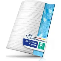 AM Qualitätsmatratzen Gelschuim Topper 80x200cm (SG50) - Hoogte 6 cm - Ademende en wasbare tijk - Kwaliteit Made in Germany - Memory foam mattress topper 80 x 200 - Voor Matras en Boxspringbed