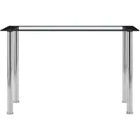 Syfax Eettafel 120x60x75 cm gehard glas zwart en transparant