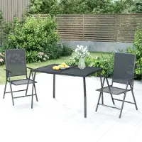 Prolenta Maison Exclusive - Tuintafel, antraciet, 110x80x72 cm, staal