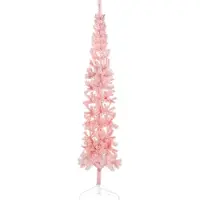 Syfax Kunstkerstboom half met standaard smal 210 cm roze