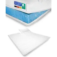 AM Qualitätsmatratzen Surmatelas memoire de forme 180 x 220 pour 2 personnes - Surmatelas epais en mousse de gel - moelleux et adaptable - Surmatelas avec fente 180x220 cm - ideal pour lit double