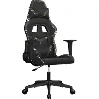vidaXL Gamestoel kunstleer zwart en camouflage