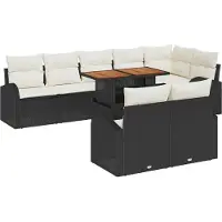 vidaXL Tuinbank Set 9 st Zwart en crème