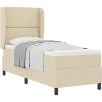 vidaXL Boxspring bed met kussen met hoofdeinde Crème 80 x 200 cm Stof