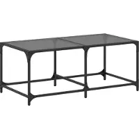 vidaXL Salontafel met zwart glazen blad 98,5x50x40 cm staal