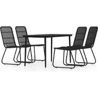 vidaXL 5-delige Tuinset zwart