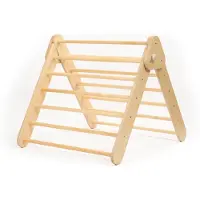 LEG & GO Pikler Klimdriehoek van Hout, Montessori Klimrek voor Peuters, Naturel