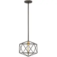 HINKLEY LED Hanglamp Astrid | 1X E27 Max 60W | Dimbaar | Matte Bronze and Deluxe Gold