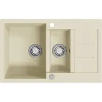 Syfax Gootsteen dubbele bakken graniet beige