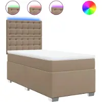 Syfax Boxspring met matras kunstleer cappuccinokleurig 90x190 cm