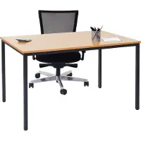 Mendler Bureau Braila, vergadertafel bureautafel seminarietafel, 120x80cm MDF ~ beuken look