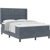 vidaXL Boxspring bed met hoofdeinde Donkergrijs 140 x 200 cm Fluweel