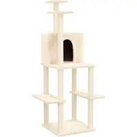 Syfax Kattenmeubel met sisal krabpalen 144,5 cm crèmekleurig