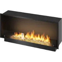 SOLOLED - Inbouw bioethanolhaard Black 1200 - Matzwart, met glas, 4-liter brander, modern design