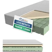AM Qualitätsmatratzen - Premium latex matras 180x200cm - Gemiddeld (H3) - Hoogwaardig matras met 4cm latex deklaag - 23cm hoogte - Made in Germany